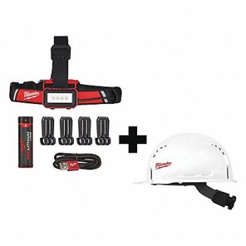 MILWAUKEE Headlamp Rechargeable General Purpose, 349EV0