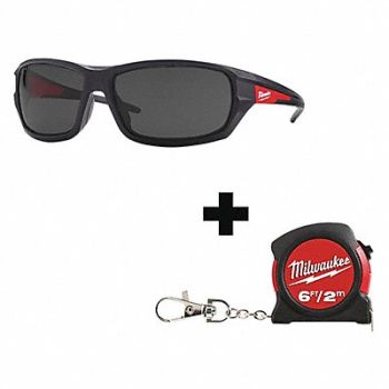 MILWAUKEE Safety Glasses Black Frame Unisex, 349EW3