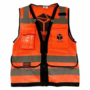 RADIANS Safety Vest Orange V124173 2XL, 349FD1
