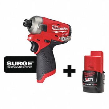 MILWAUKEE Cordless Impact Driver 1/4 Drive 12V, 349VF5