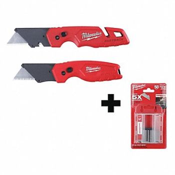 MILWAUKEE Folding Utility Knife General Purpose, 349VJ8
