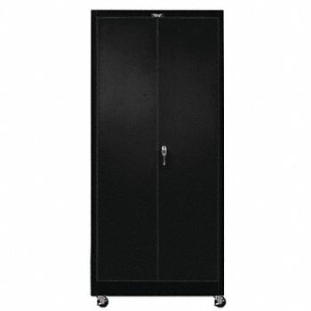 HALLOWELL K4841 Storage Cabinet 78 x48 x24 Black 4Shlv, 34A406