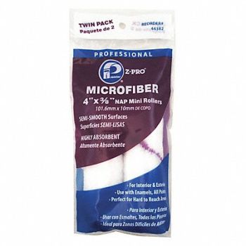 PREMIER Mini Rollers 4 L 3/8 Nap Microfiber PK2, 34AN76
