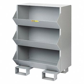 LITTLE GIANT Stationary Storge Bins 2400lb Stl 3 Bins, 34AV02