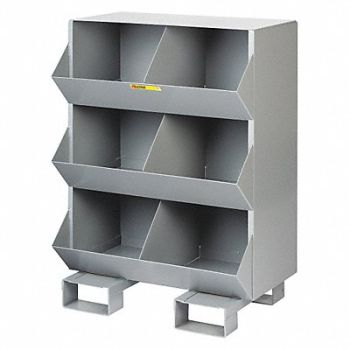LITTLE GIANT Stationary Storge Bins 2400lb Stl 6 Bins, 34AV03