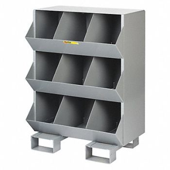 LITTLE GIANT Stationary Storge Bins 2400lb Stl 9 Bins, 34AV04