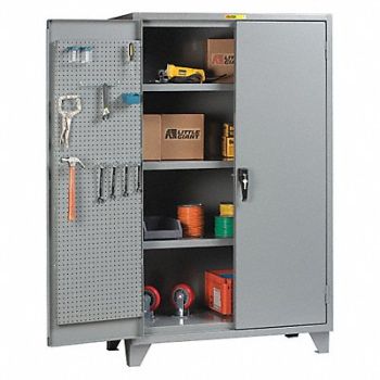 LITTLE GIANT Shelving Pegboard Cabinet 78 H 60 W Gray, 34AV32