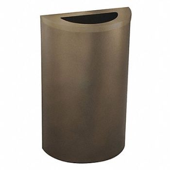 GLARO Trash Can Half Round 14 gal Brown, 34AW97