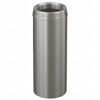 GLARO Wastebasket Round 6 gal Silver, 34AX11