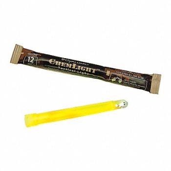 CHEMLIGHT BY CYALUME TECHNOLOGIES Lightstick Yellow 12 hr 6 in L PK500, 34AZ23