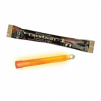 CHEMLIGHT BY CYALUME TECHNOLOGIES Lightstick Orange 12 hr 6 in L PK500, 34AZ22