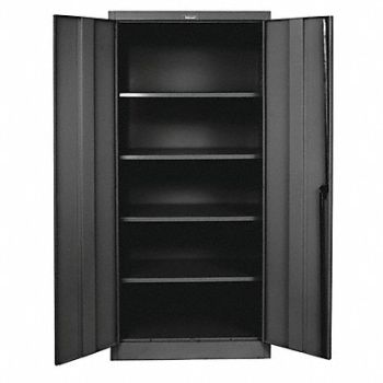 HALLOWELL Storage Cabinet 72 x48 x24 Black 4Shlv, 34C179