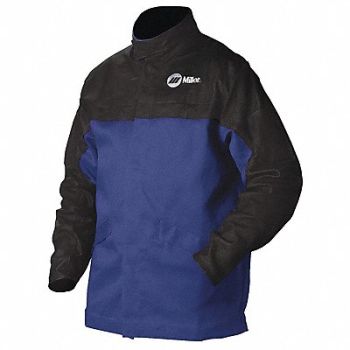 MILLER ELECTRIC Combo Weld Jkt Royal/Blk Ctn/Leather 2XL, 34C294