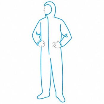 GRAINGER APPROVED Hooded Disposable Coveralls 2XL Wht PK25, 34CL30