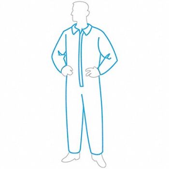 GRAINGER APPROVED Collared Disposable Coveralls L Wht PK25, 34CL32