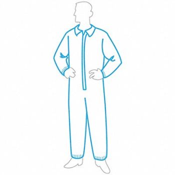 GRAINGER APPROVED Collared Disposable Coveralls 2XL PK25, 34CL40