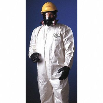 GRAINGER APPROVED Hooded Disposable Coveralls XL Whit PK12, 34CL41