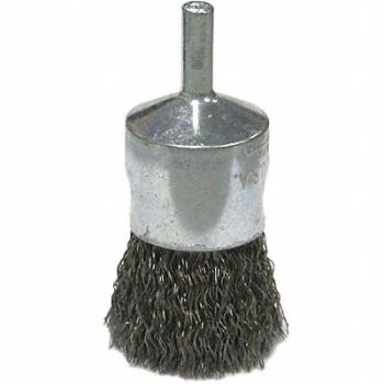 WEILER Crimped Wire End Brush Steel 1 in., 34CP58