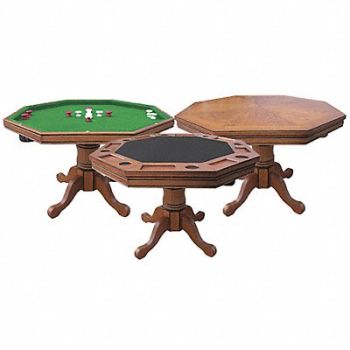 HATHAWAY 3 1 Game Table Oak/Solid Hardwood Green, 34CP92