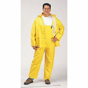 GRAINGER APPROVED Rain Suit Jacket/Bib Unrated Yellow 4XL, 34CT14