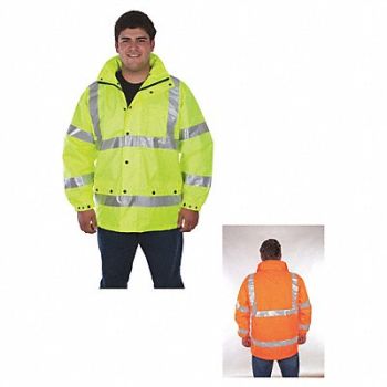 GRAINGER APPROVED Rain Jacket Unisex Green 5XL, 34CT21