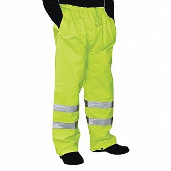 GRAINGER APPROVED Rain Pants Class E Yellow/Green 3XL, 34CT27
