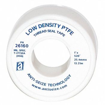 ANTI-SEIZE TECHNOLOGY Thread Sealant Tape 1 W White, 34D503