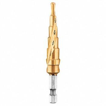 DEWALT Step Cone Drill 3/16in to 1/2in HSS, 34D731