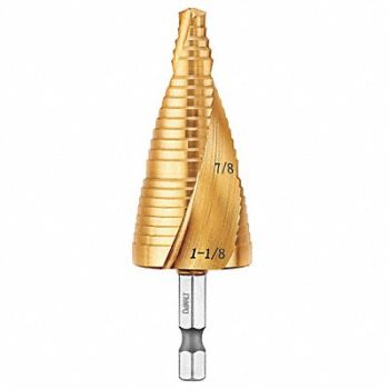DEWALT Step Cone Drill 7/8in to 1.125in HSS, 34D733