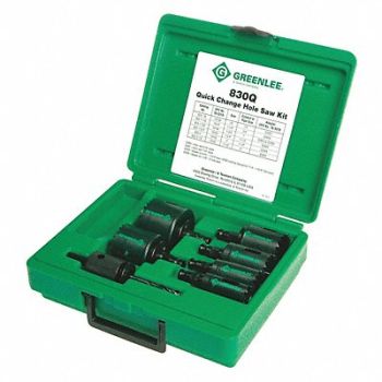 GREENLEE Hole Saw Kit Saw Range 1/4 to 2-1/2, 34F172