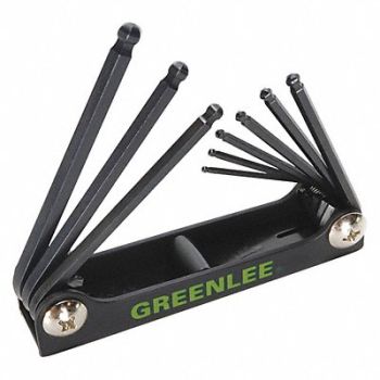 GREENLEE Wrench Hex-Key Ball-End 9 Pc, 34F628