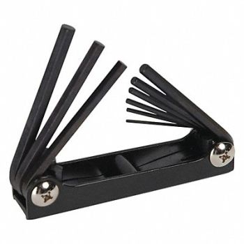 GREENLEE Hex Key Set 9 Pc. Std. Foldin, 34F663