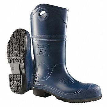 DUNLOP Rubber Boot Men s 7 Knee Blue PR, 34FZ86