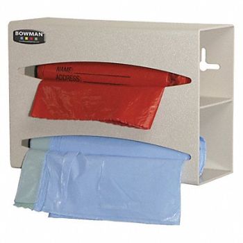 BOWMAN DISPENSERS Bag Dispenser Wall Mount 3-61/64, 34GE02