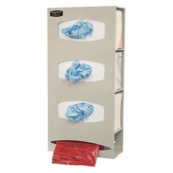 BOWMAN DISPENSERS Glove Box Dispenser 3 Boxes 1 Roll, 34GF45