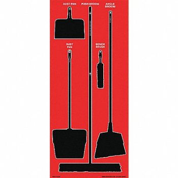 GRAINGER APPROVED Shadow Board Combo Kit Red, 7DW94