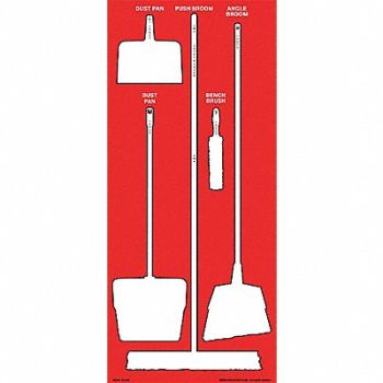 GRAINGER APPROVED Shadow Board Combo Kit Red Wall Mounting, 7DW98
