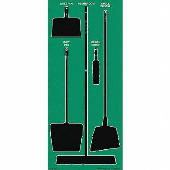 GRAINGER APPROVED Shadow Board Combo Kit Green, 7DX00