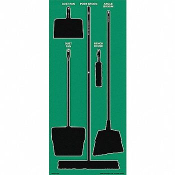 GRAINGER APPROVED Shadow Board Combo Kit Green Wall, 7DX02