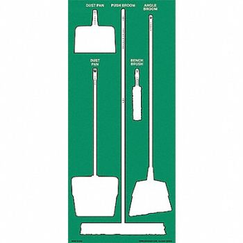 GRAINGER APPROVED Shadow Board Combo Kit Green White, 7DX03