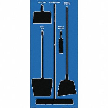GRAINGER APPROVED Shadow Board Combo Kit Blue Black, 7DX06