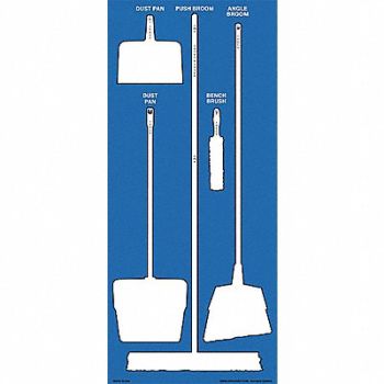 GRAINGER APPROVED Shadow Board 68 in H White Blue Wall, 34GN42