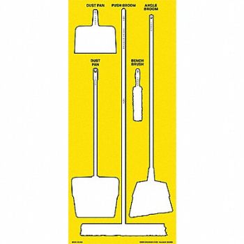 GRAINGER APPROVED Shadow Board Accu-Shield Yellow 68 in H, 34GN50