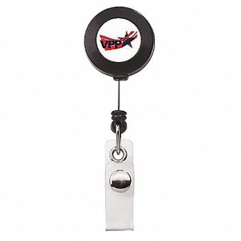 QUALITY RESOURCE GROUP Badge Hldr Retract Belt Clip Blue PK50, 34GN52