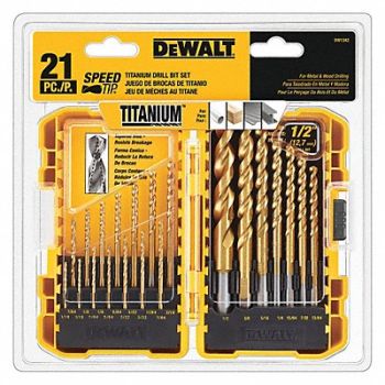 DEWALT Jobber Length Drill Set 21pc HSS, 34GR19