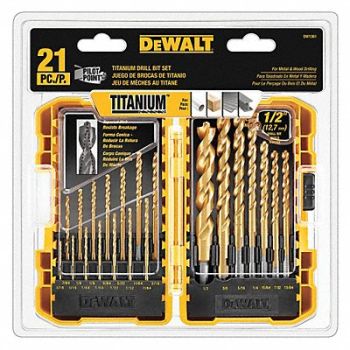 DEWALT Jobber Length Drill Set 21pc HSS, 34GR21