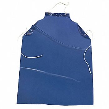 WEST CHESTER PROTECTIVE GEAR Bib Apron 45inLx36inW Blue Vinyl PK12, 34UJ55