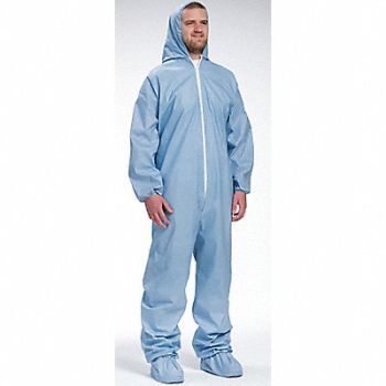 WEST CHESTER PROTECTIVE GEAR Hooded Coverall w/Boots Blue XL PK25, 34UJ65