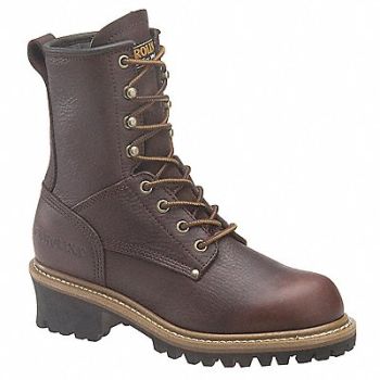 CAROLINA SHOE Logger Boot 7 Wide Width Brown Steel PR, 34VL07