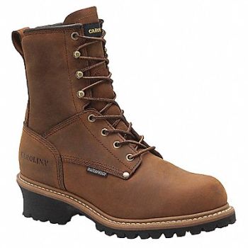 CAROLINA SHOE Logger Boot 7 4E Brown Steel PR, 34VX58